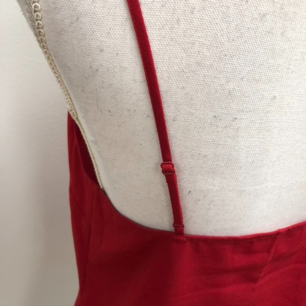 Frame Brooke Red Heart Silk Blouse Shirt Womens Small Red Business Teacher - Picture 11 of 16